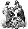 Knight - Playing at Draughts 1845